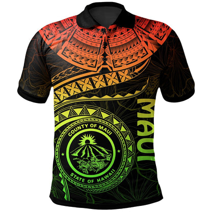 Polynesian Hawaii Polo Shirt - Maui Polynesian Waves Reggae