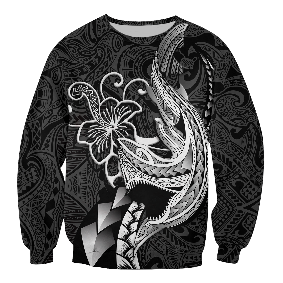 Polynesian Shark Tattoo Hawaii Tribal Sweatshirt