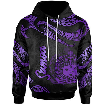 Samoa Polynesian Hoodie Poly Tattoo Purple Version