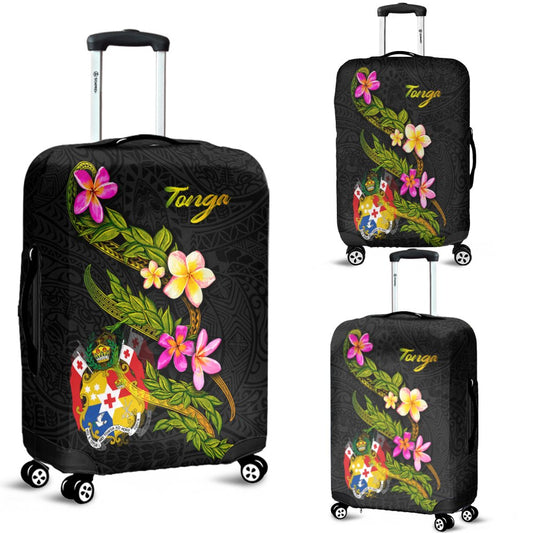 Tonga Polynesian Luggage Covers Plumeria Tribal