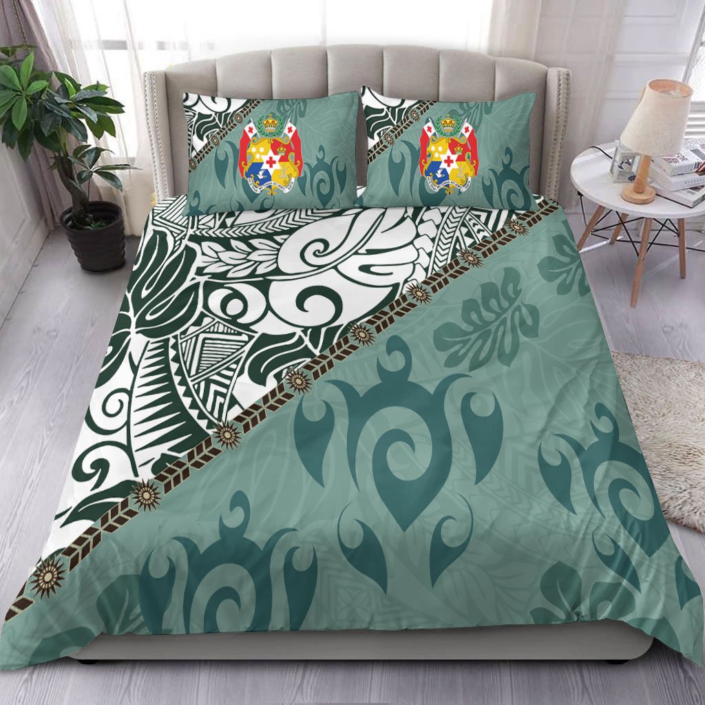 Tonga Polynesian Bedding Set Leaves And Turtles