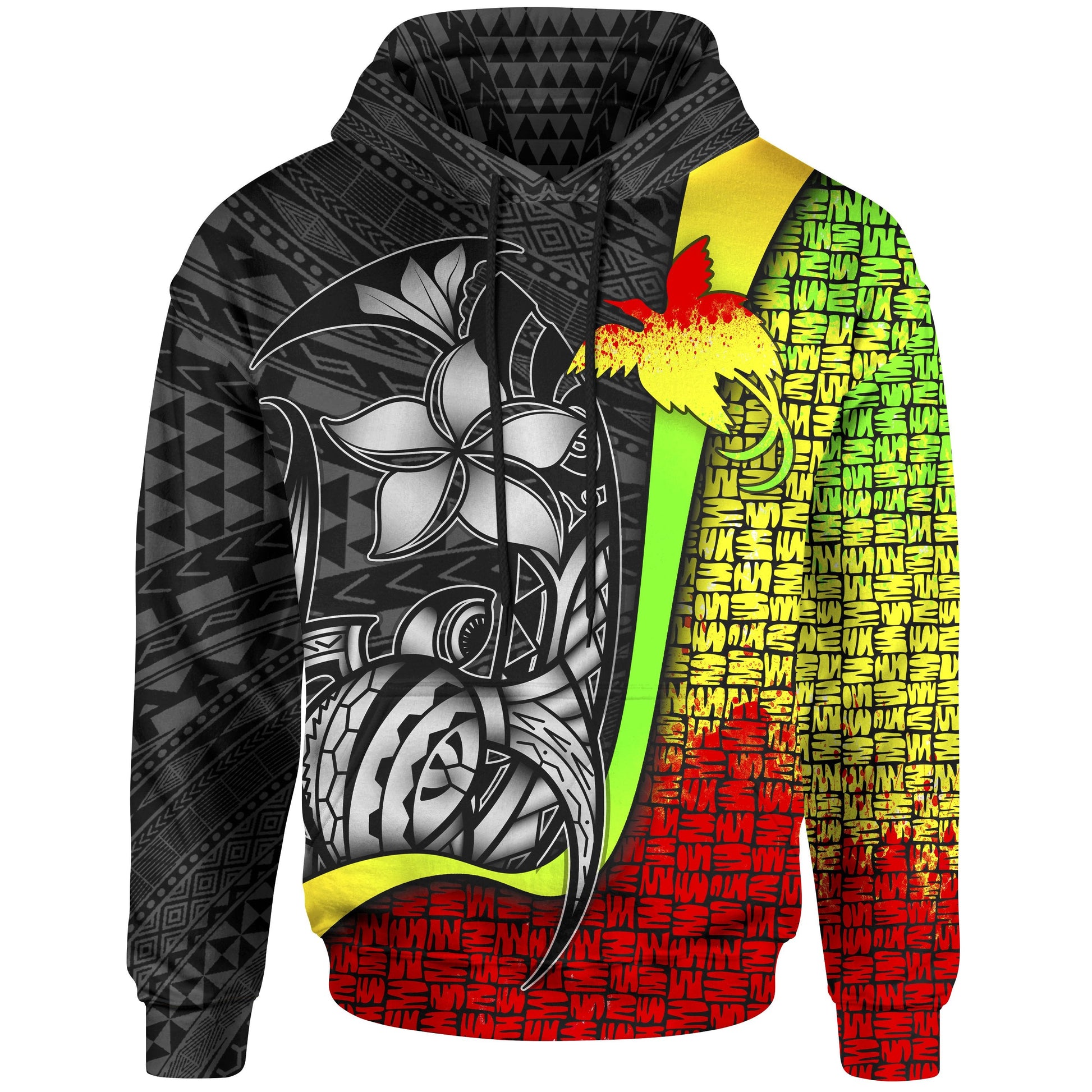 Papua New Guinea Polynesian Hoodie Reggae Turtle with Hook