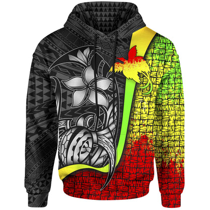 Papua New Guinea Polynesian Hoodie Reggae Turtle with Hook