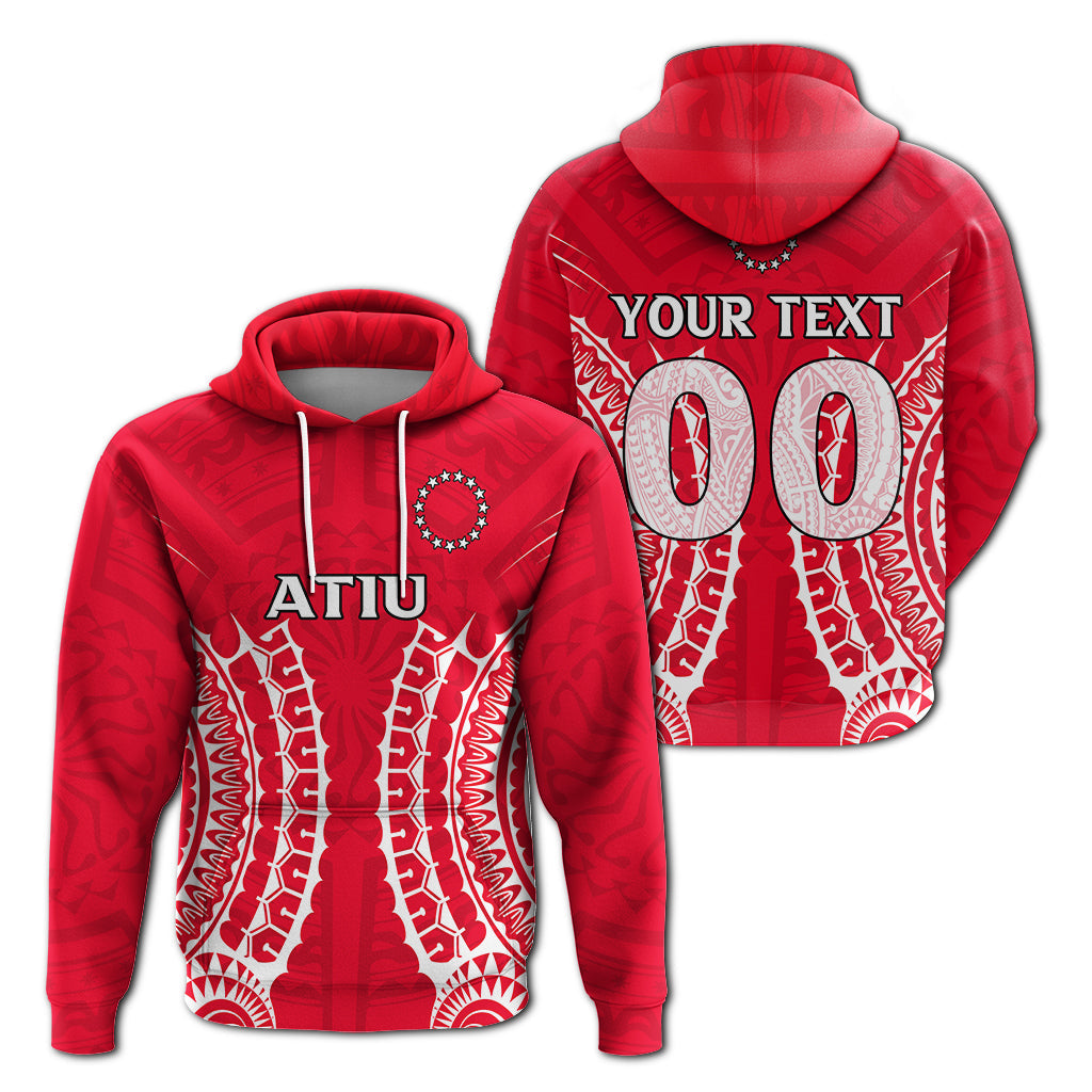 Custom Text Cook Islands Atiu Hoodie Tribal Pattern -