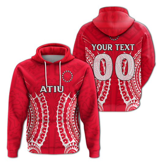 Custom Text Cook Islands Atiu Hoodie Tribal Pattern -