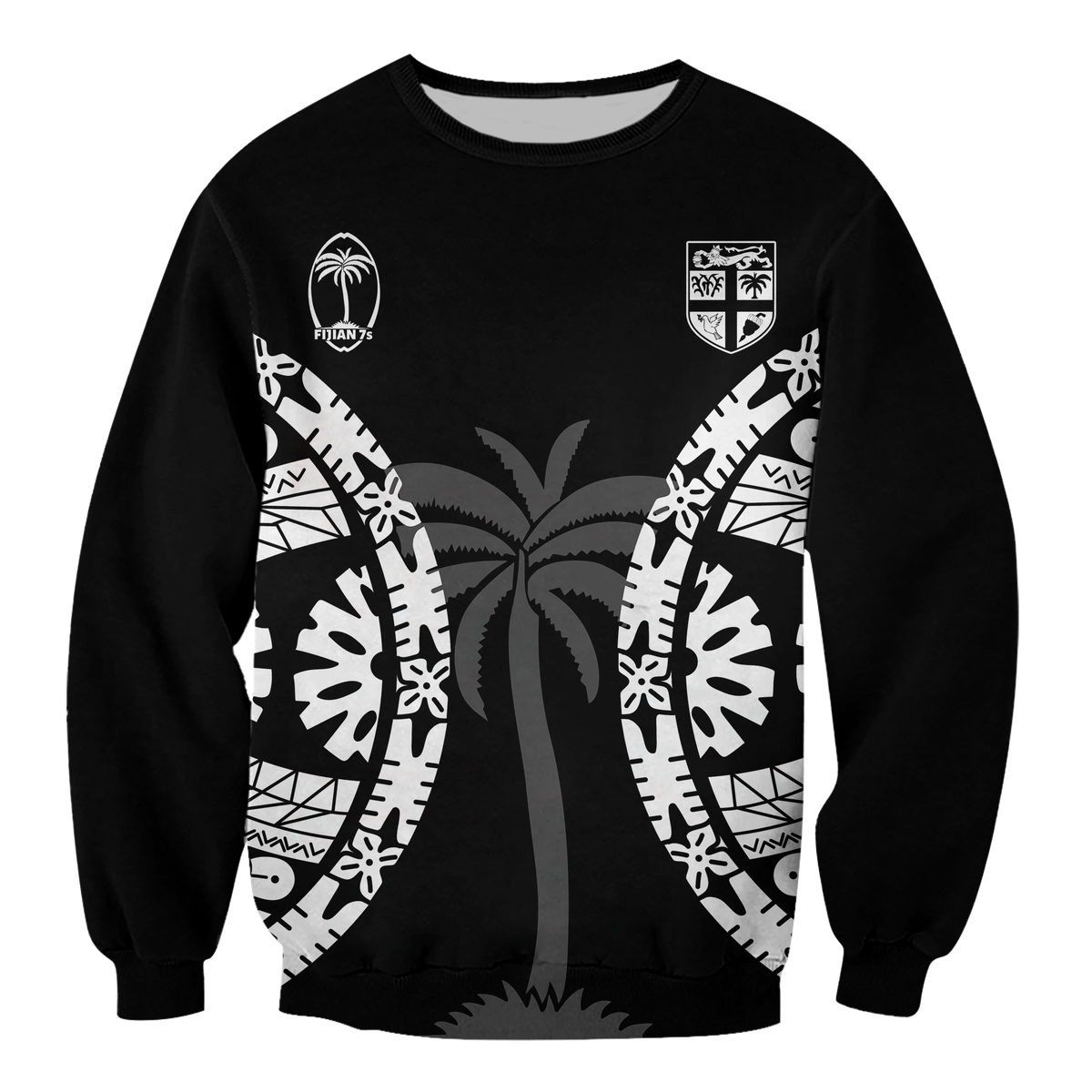 Custom Personalised Fiji Rugby Sevens Fijian Tapa Pattern Sweatshirt