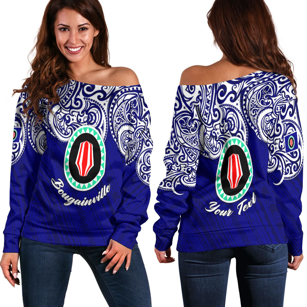 (Custom Personalised) Papua New Guinea Bougainville Pride Women Off Shoulder Sweater