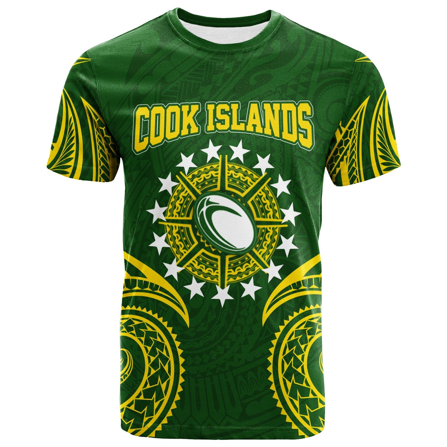 Cook Islands Rugby T Shirt Tribal Pattern 2