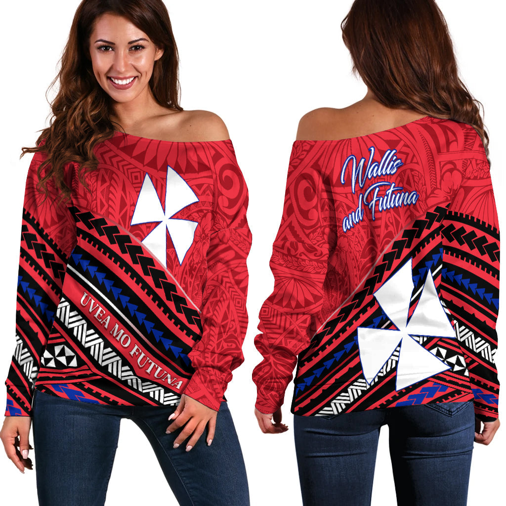 Wallis and Futuna Off Shoulder Sweater Creative Polynesian
