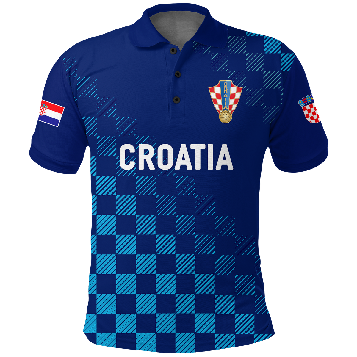 Custom Croatia Polo Shirt Football 2022 Champions Pride Blue