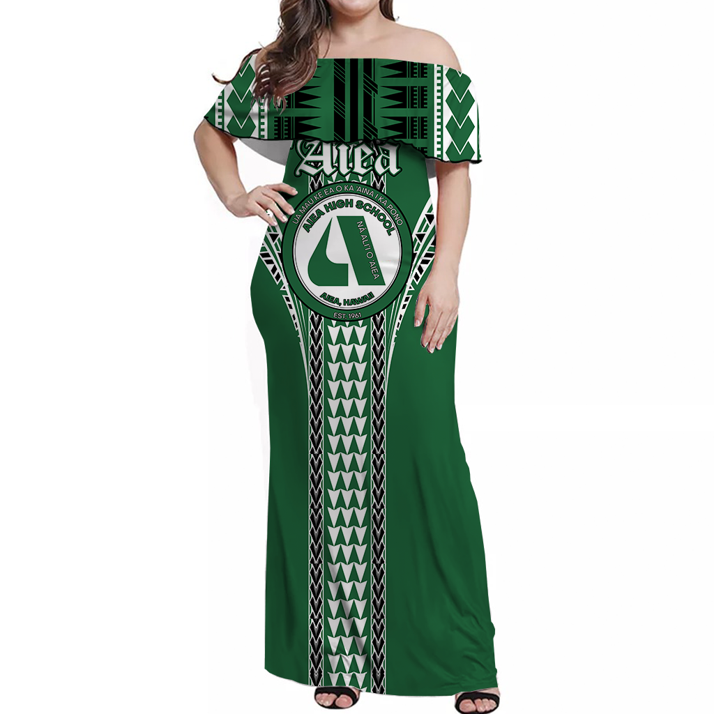 Hawaii Aiea High School Off Shoulder Long Dress