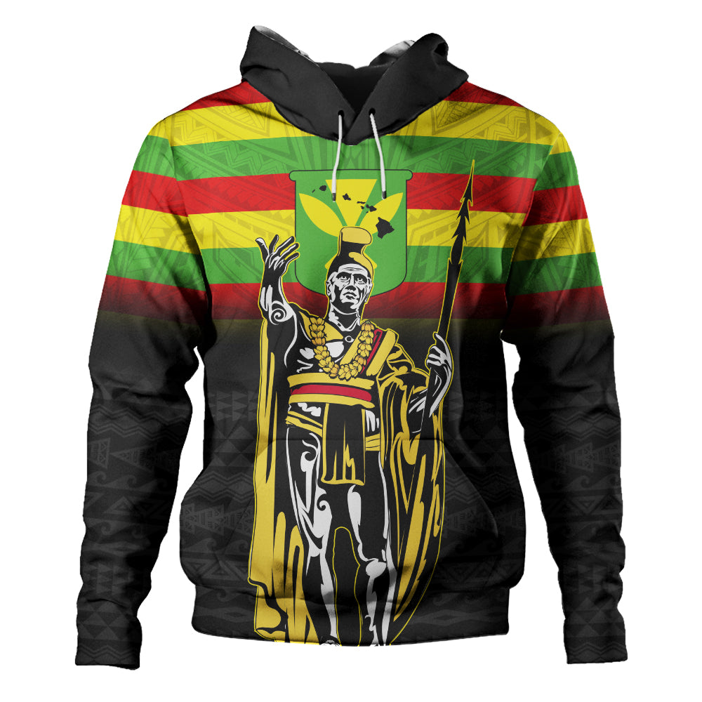 Hawaii Hoodie King Kamehameha Flag Kanaka Maoli Tribal Tattoo Zip Unisex Hoodie