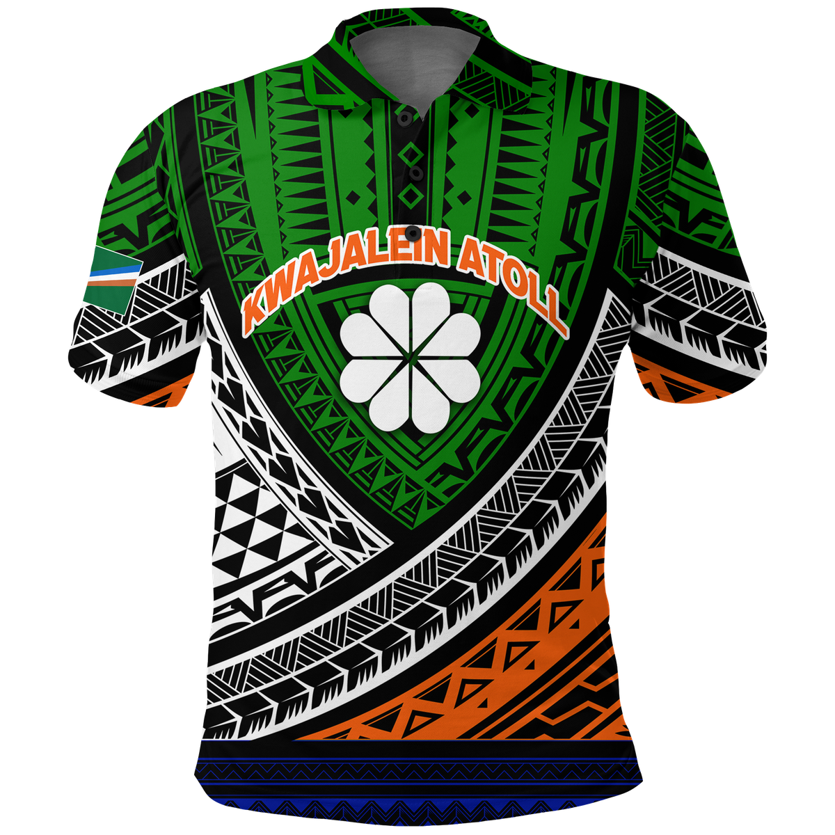 Kwajalein Atoll Tribal Pattern Polo Shirt -