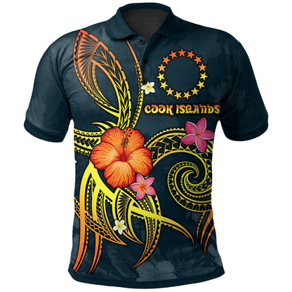 Cook Islands Polynesian Polo Shirt - Legend of Cook Islands Blue