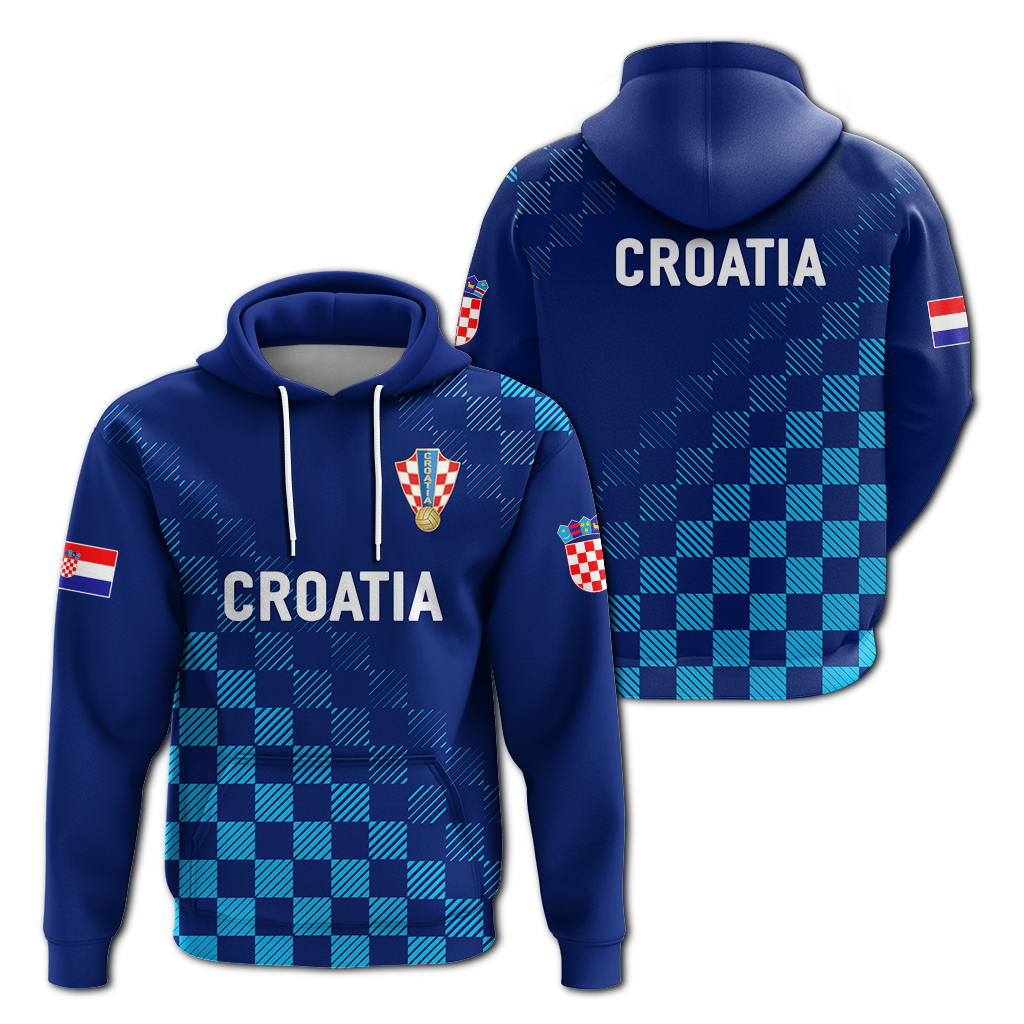Croatia Hoodie Football 2022 Champions Pride Blue
