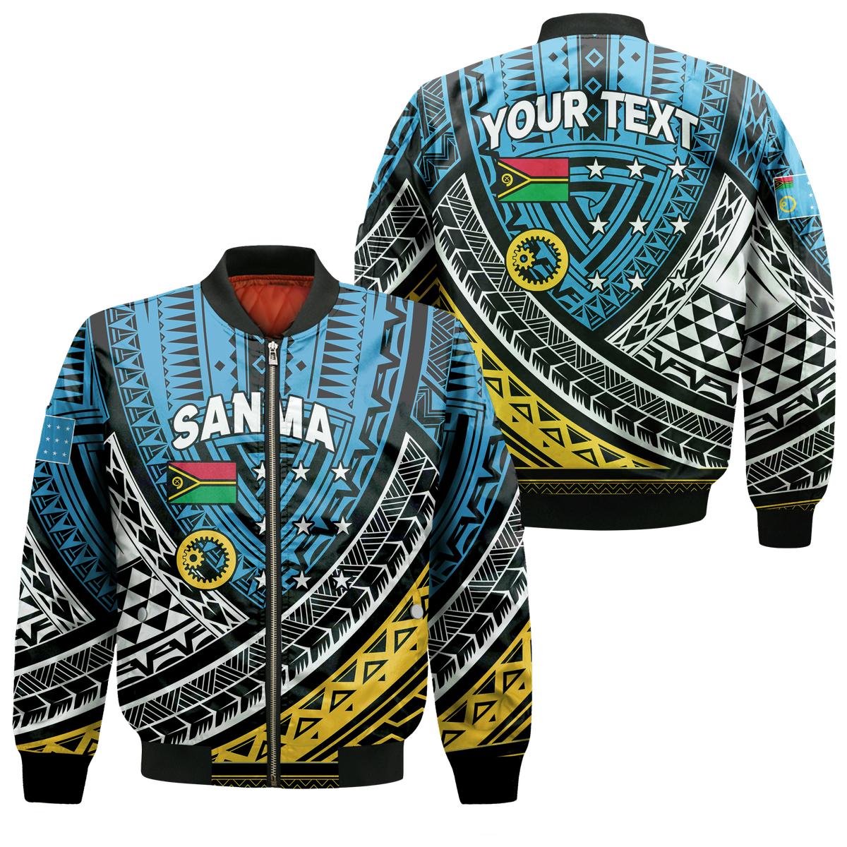 (Custom Personalised) Vanuatu Sanma Province Tribal Pattern Bomber Jacket