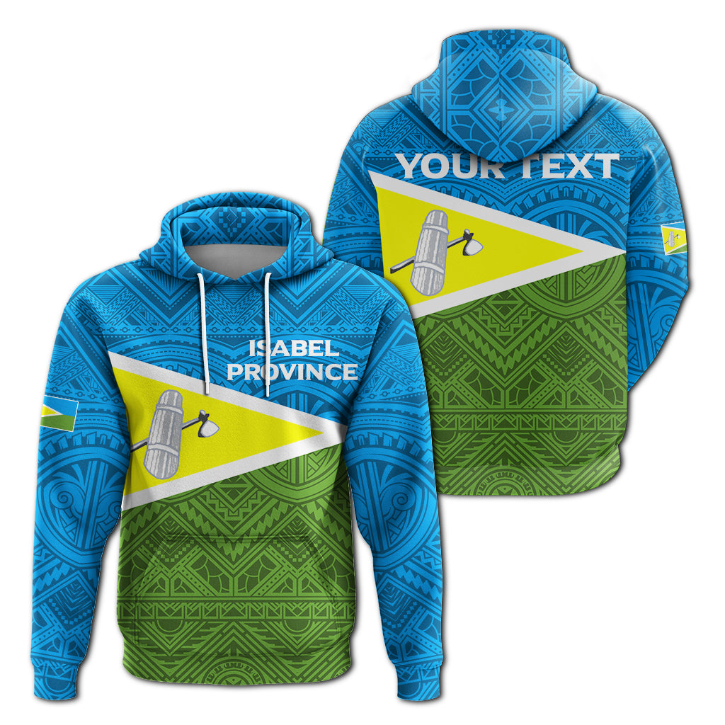 Custom Text Solomon Islands Isabel Province Hoodie Tribal Pattern
