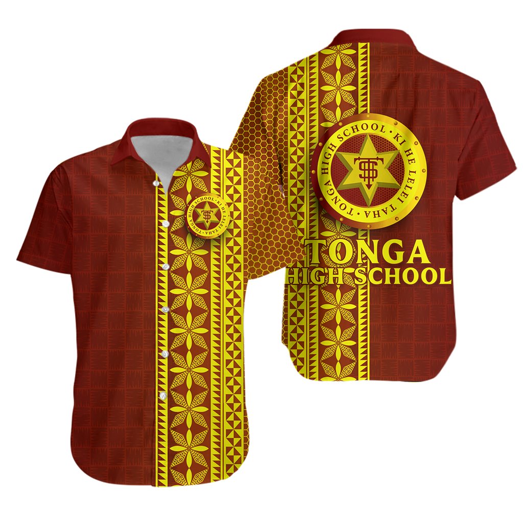 Tonga High School Hawaiian Shirt - Ngatu Pattern -