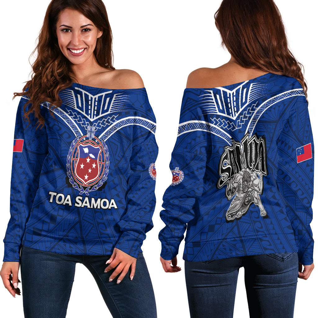 Toa Samoa Rugby Women Off Shoulder Sweatshirt Samoan Warrior Pride