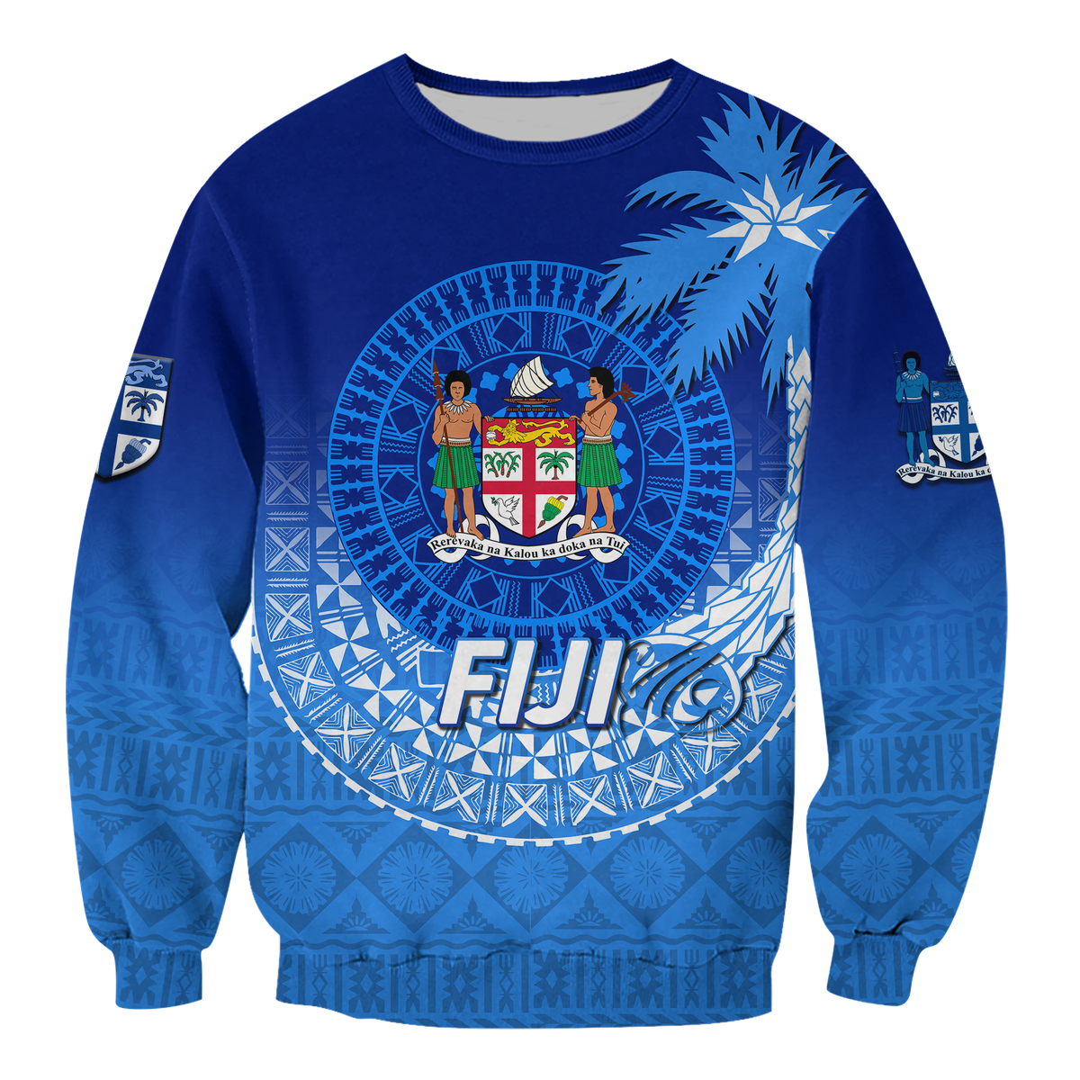 Fiji Tapa Tribal Coconut Tree Sweatshirt