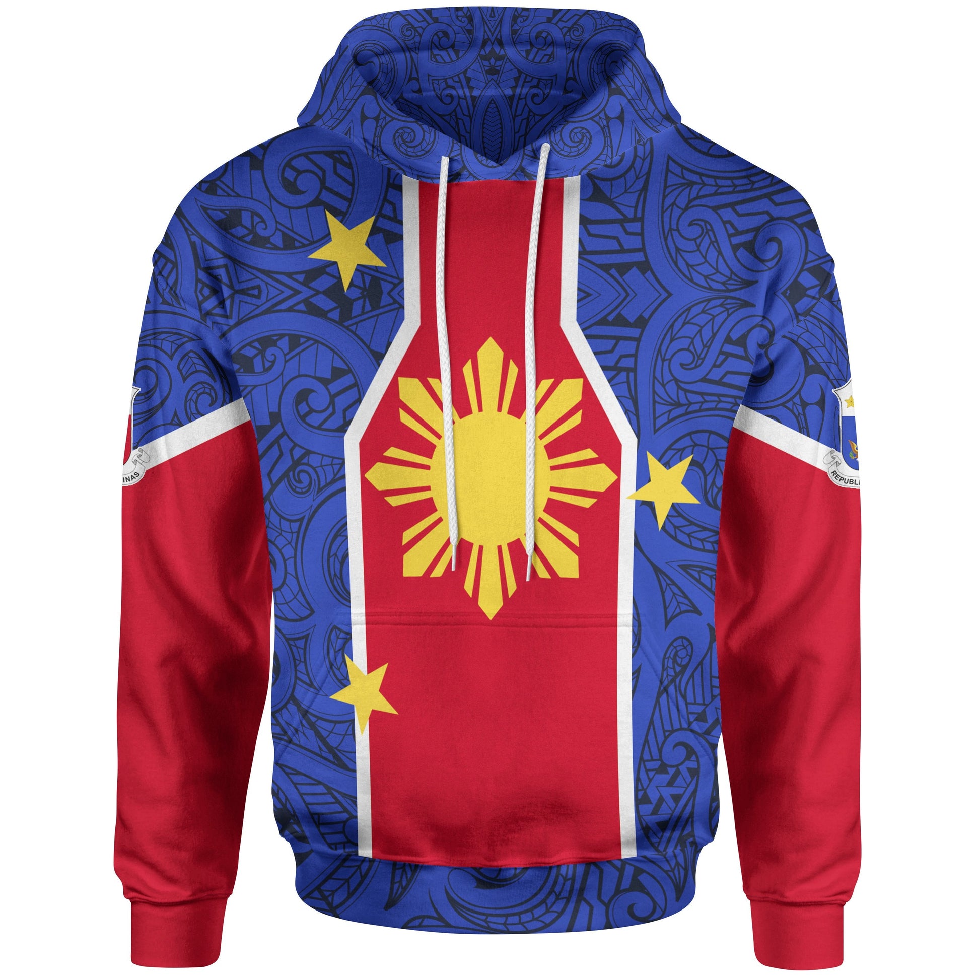 Philippines Hoodie Polynesian Pattern Flag