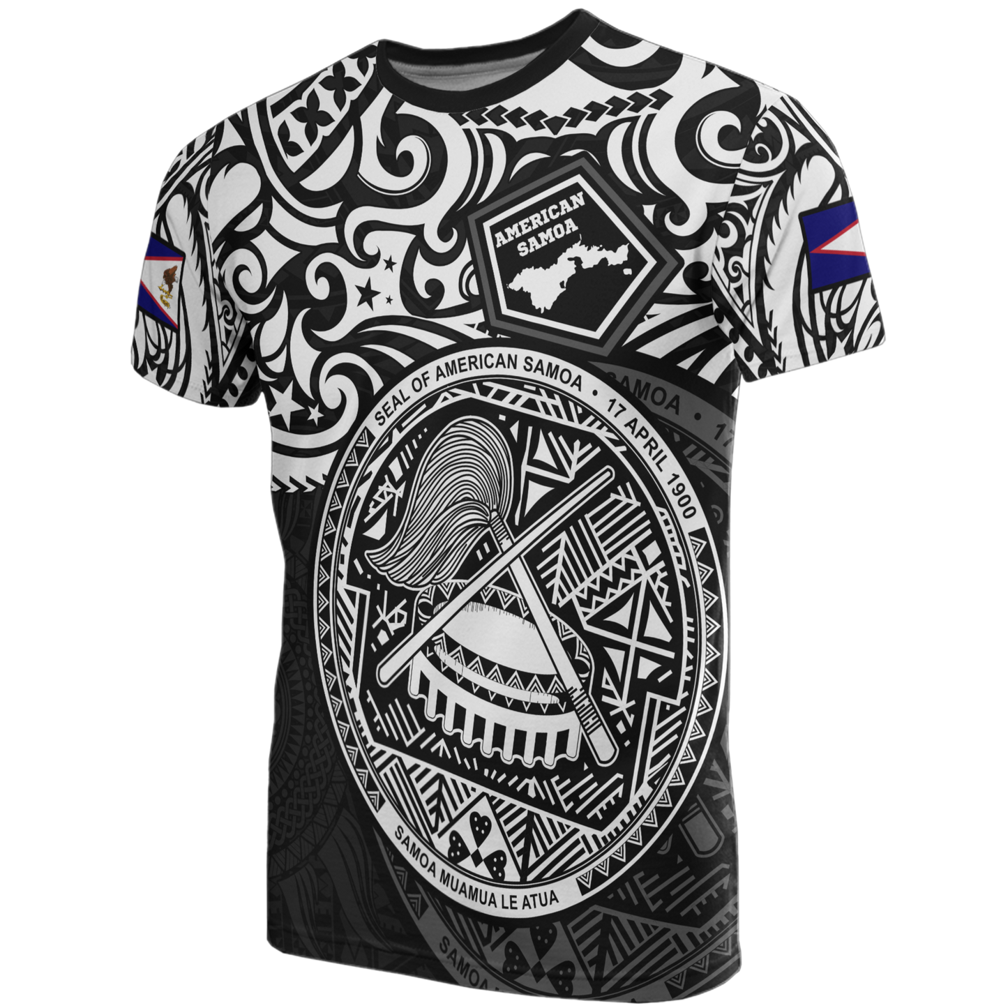 American Samoa Pride T Shirt American Samoa Flag Seal White 