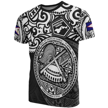 American Samoa Pride T Shirt American Samoa Flag Seal White 