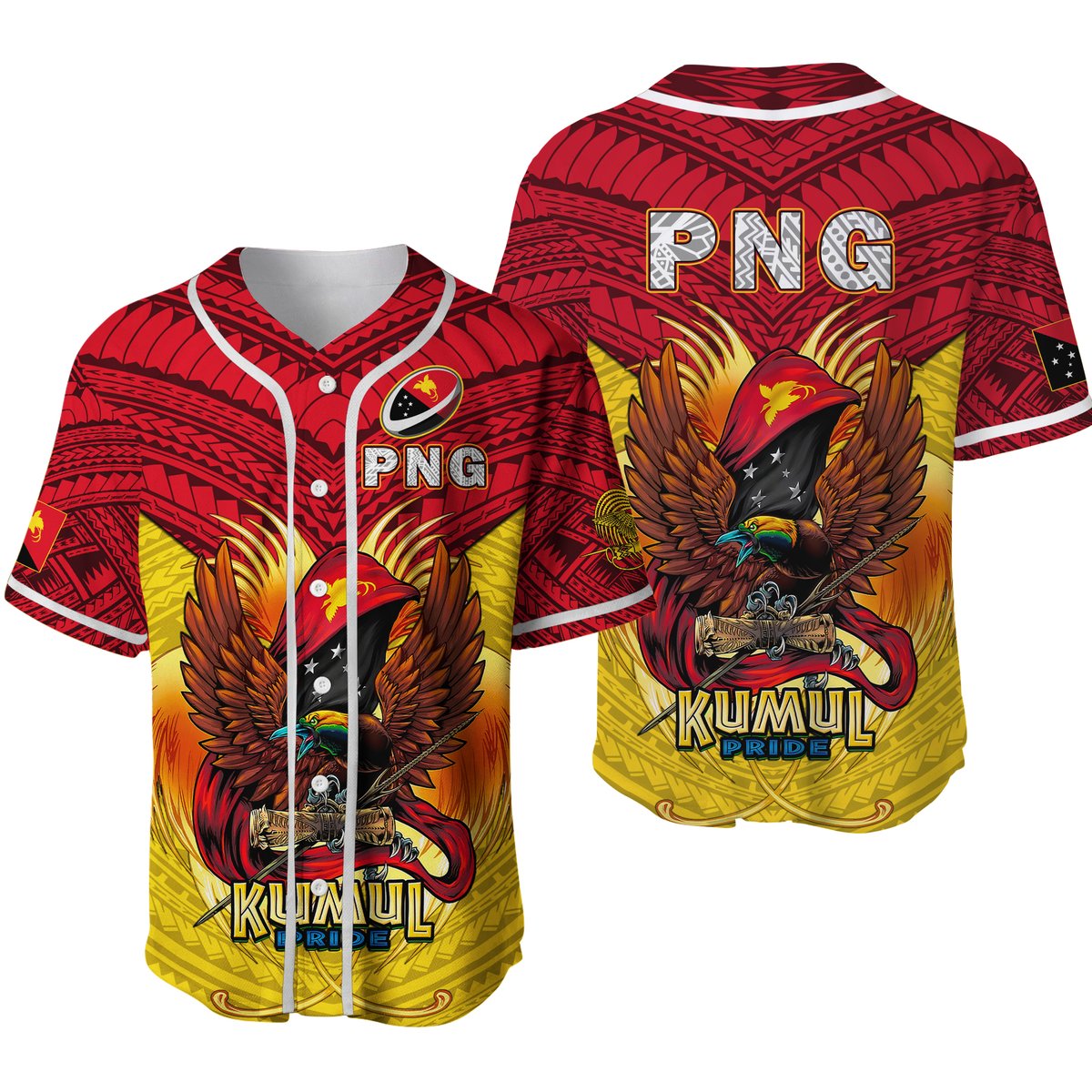 Papua New Guinea Rugby Kumul Pride Baseball Jersey