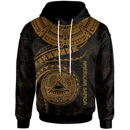 American Samoa Polynesian Hoodie American Samoan Waves Golden Zip Hoodie