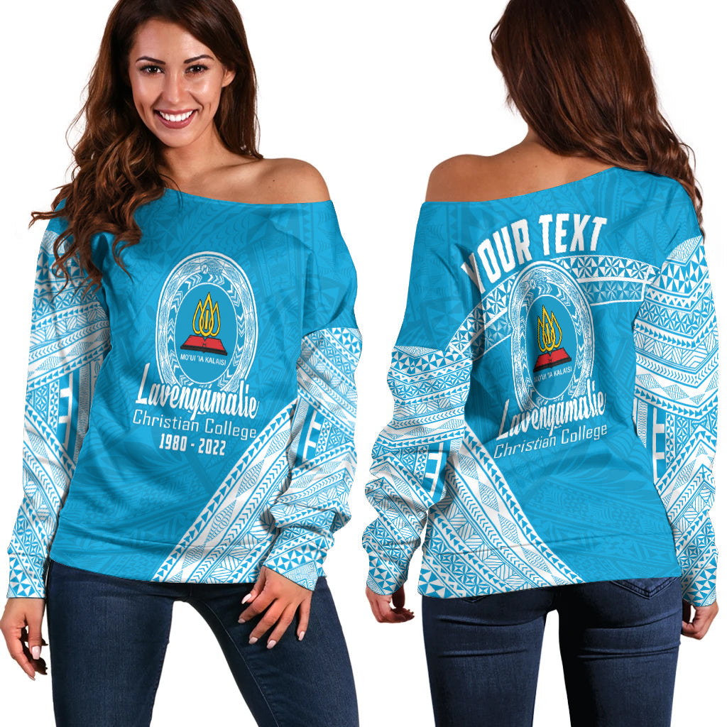 (Custom Personalised) Lavengamalie College Tonga Off Shoulder Sweater Happy 42nd Anniversary