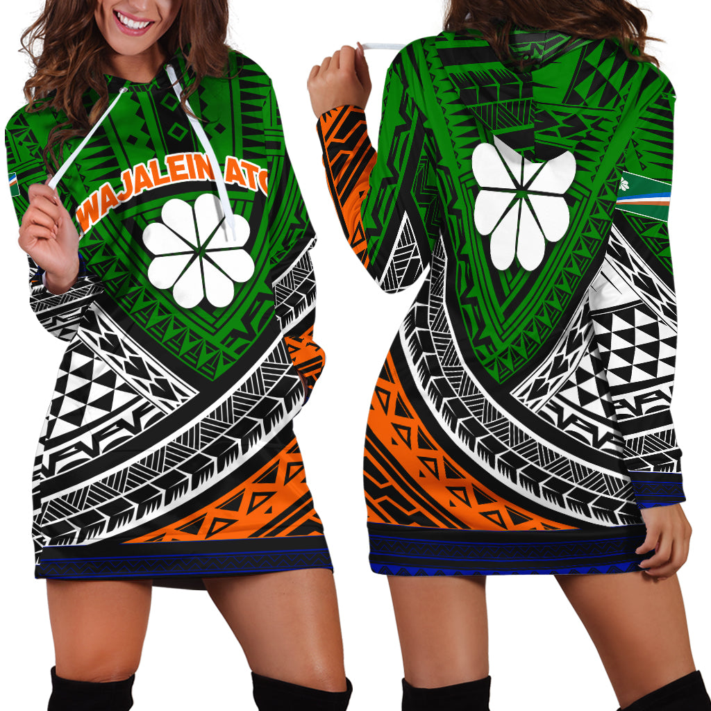 Kwajalein Atoll Tribal Pattern Hoodie Dress