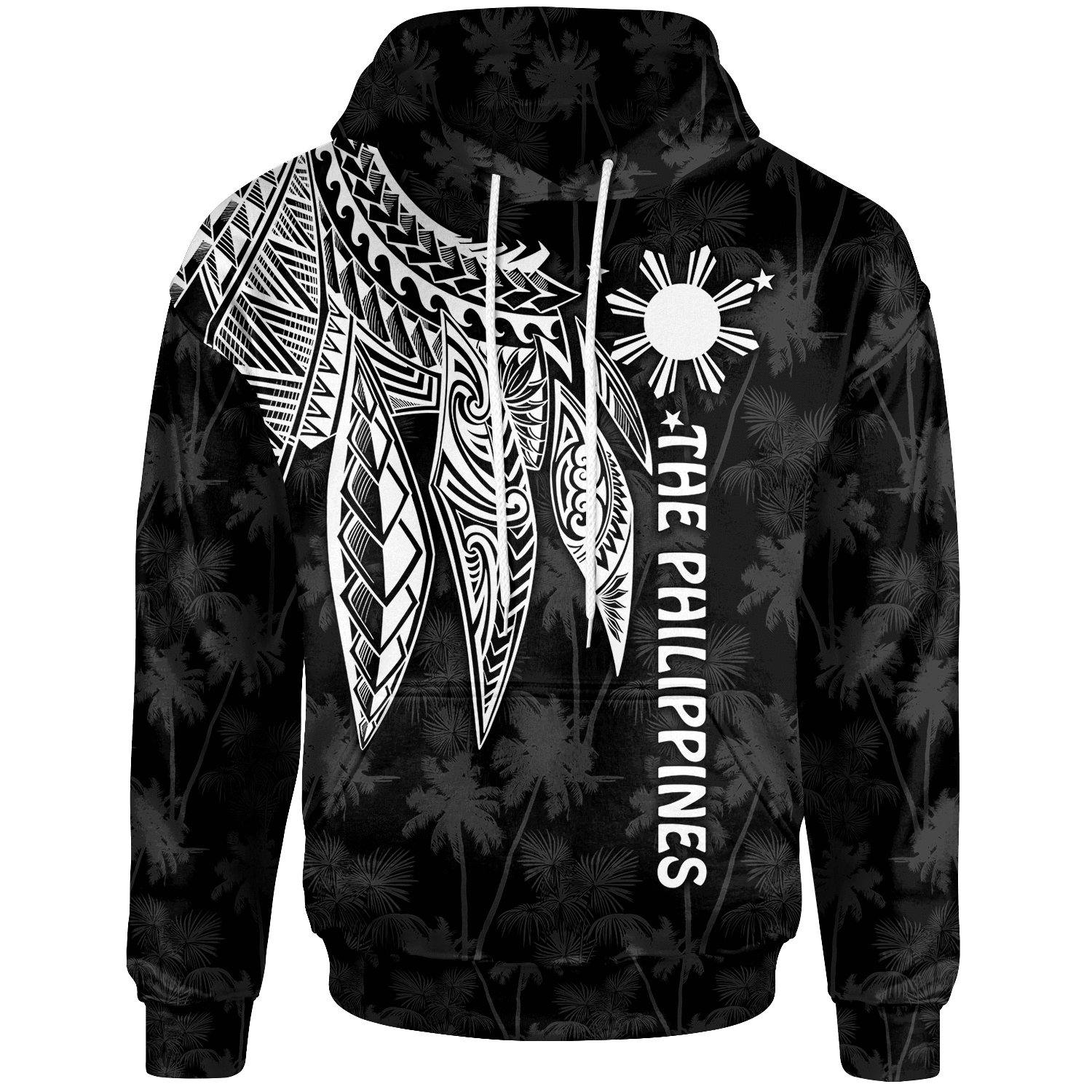 The Philippines Hoodie Polynesian Wings White