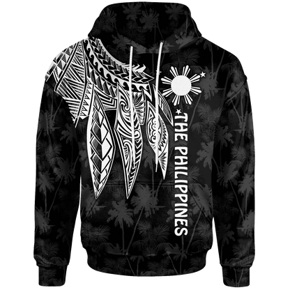 The Philippines Hoodie Polynesian Wings White