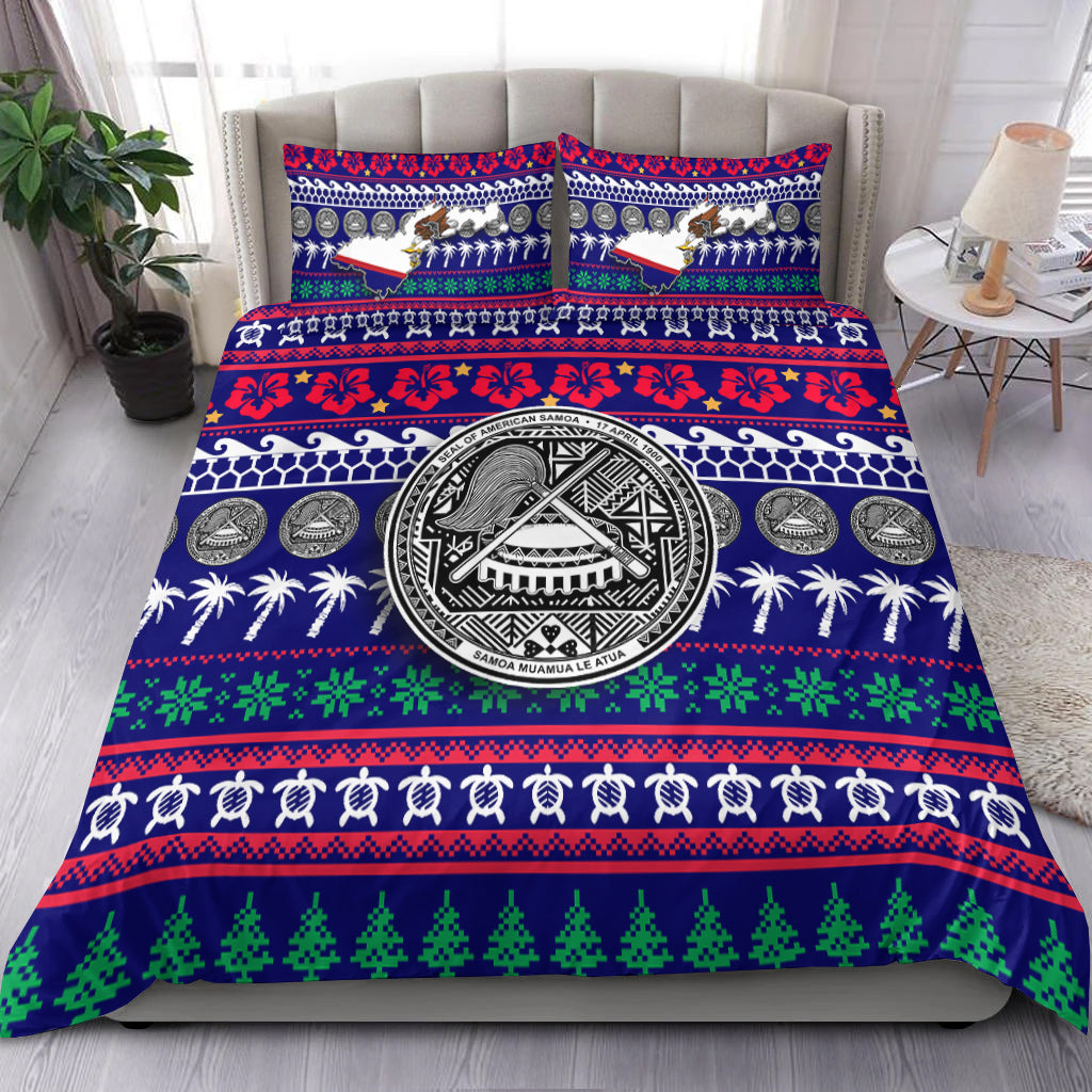 American Samoa Christmas Bedding Set Ugly Christmas