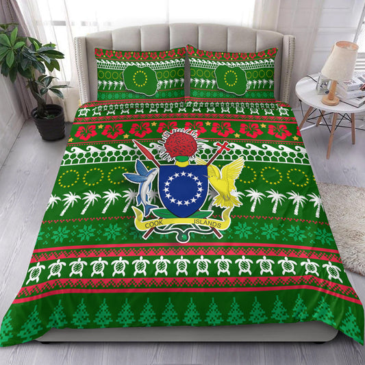 Cook Islands Christmas Bedding Set Ugly Christmas