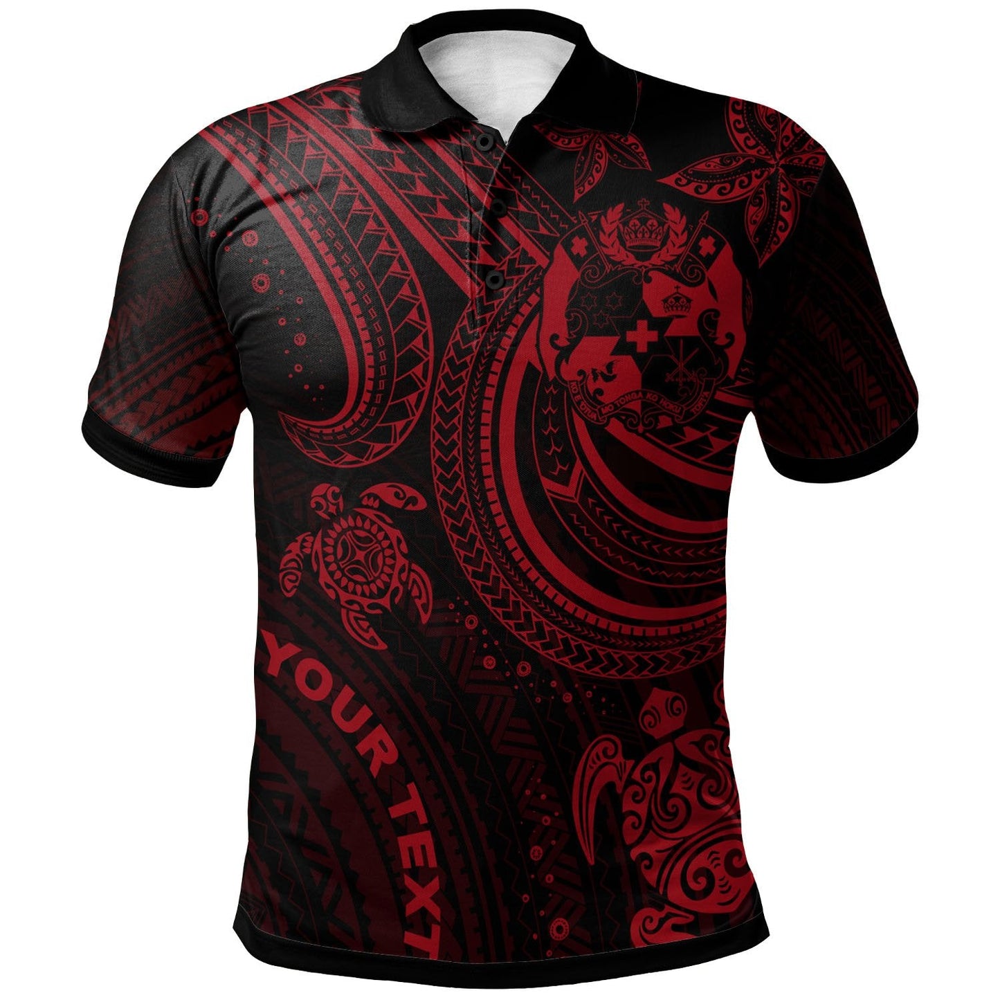 Tonga Custom Personalised Polo Shirt - Red Turtle