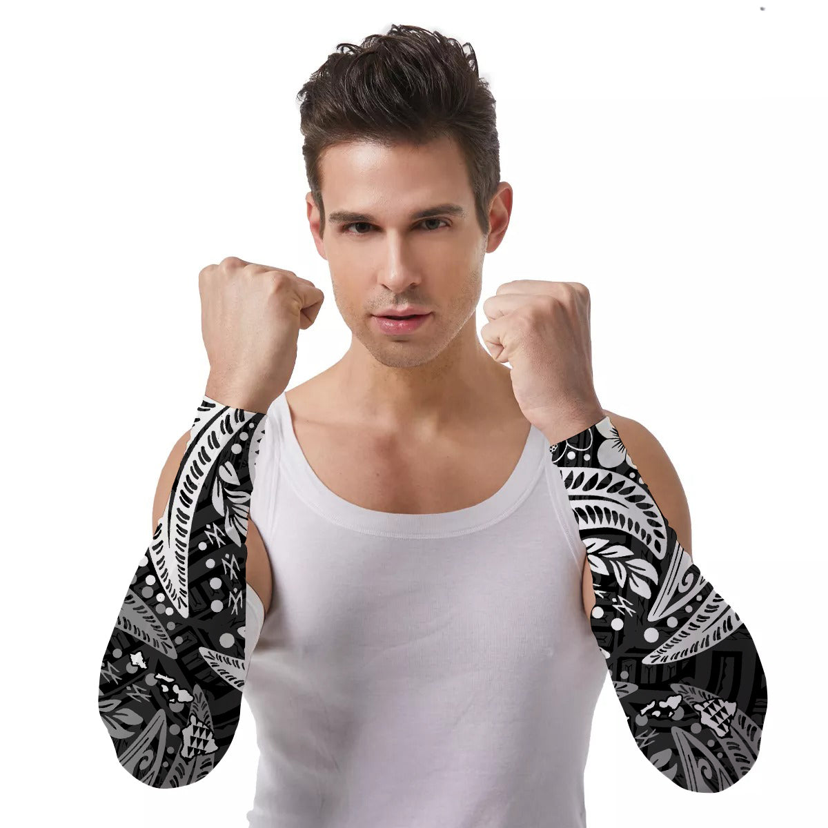 Arm Sleeves (Set of Two) Polynesia Map with Simple Pattern Ver.01