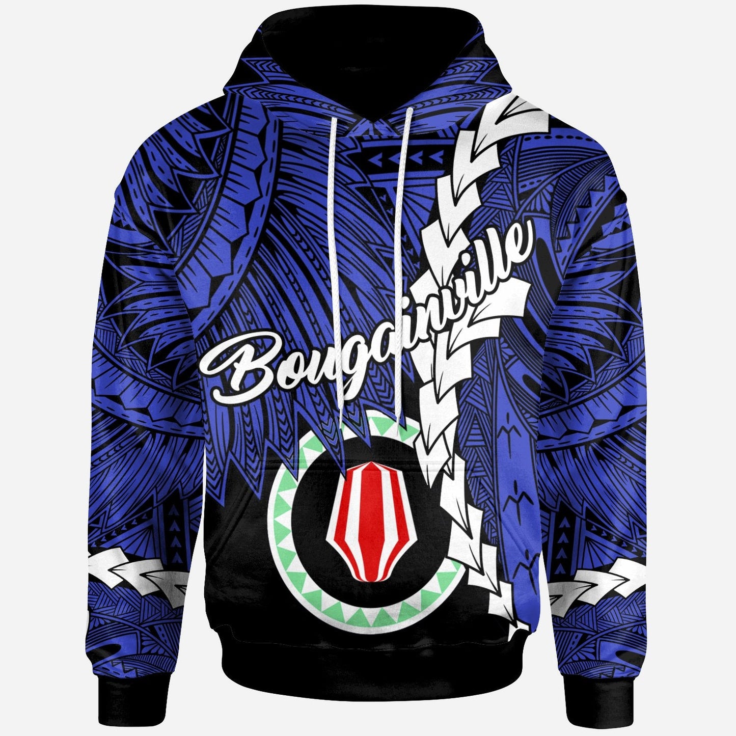 Papua New Guinea Autonomous Region of Bougainville Province Polynesian Hoodie Tribal Wave Tattoo