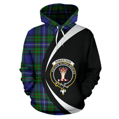 Printivon Robertson Hunting Modern Tartan Crest Hoodie Circle Style