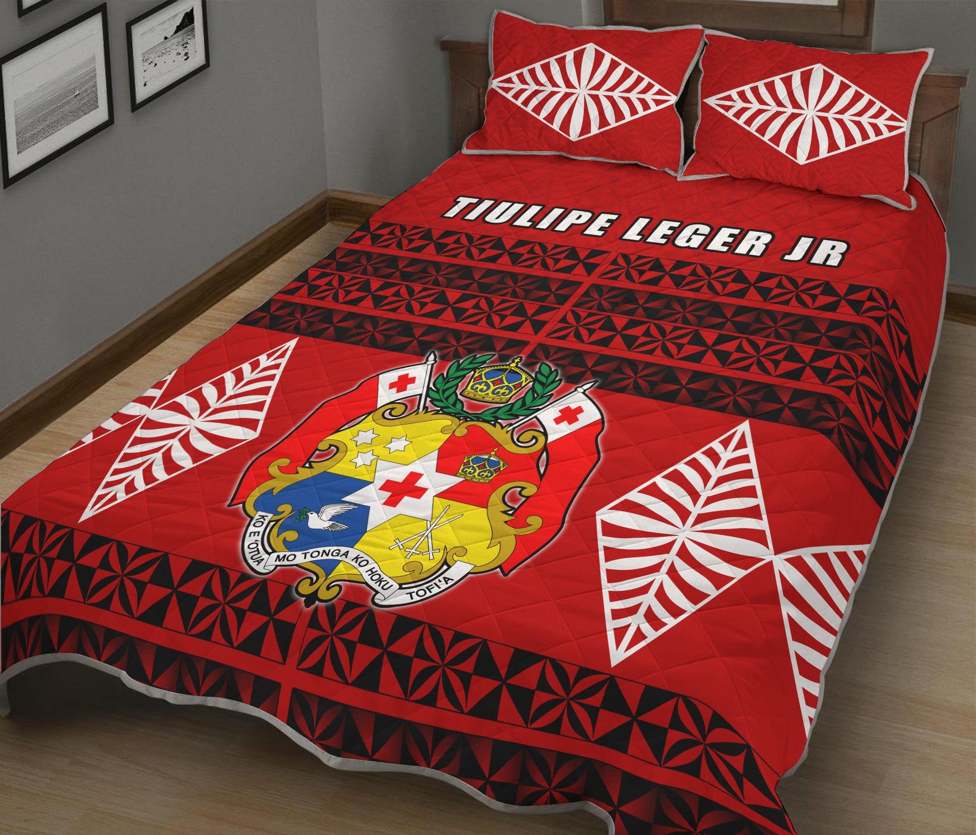 (TIULIPE LEGER JR) Tonga Quilt Bed Set Tongan Pattern