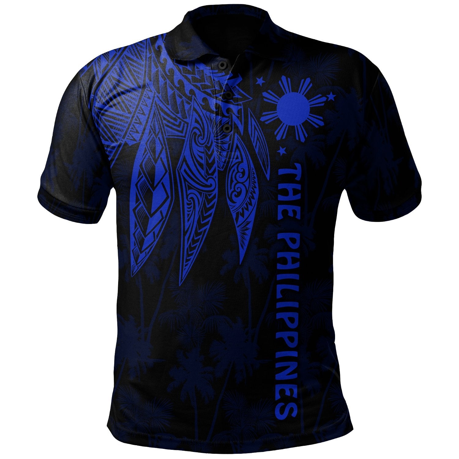 The Philippines Polo Shirt - Polynesian Wings  Blue