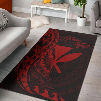 Kanaka Area Rug Custom Personalised Polynesian Pattern Style Red Color