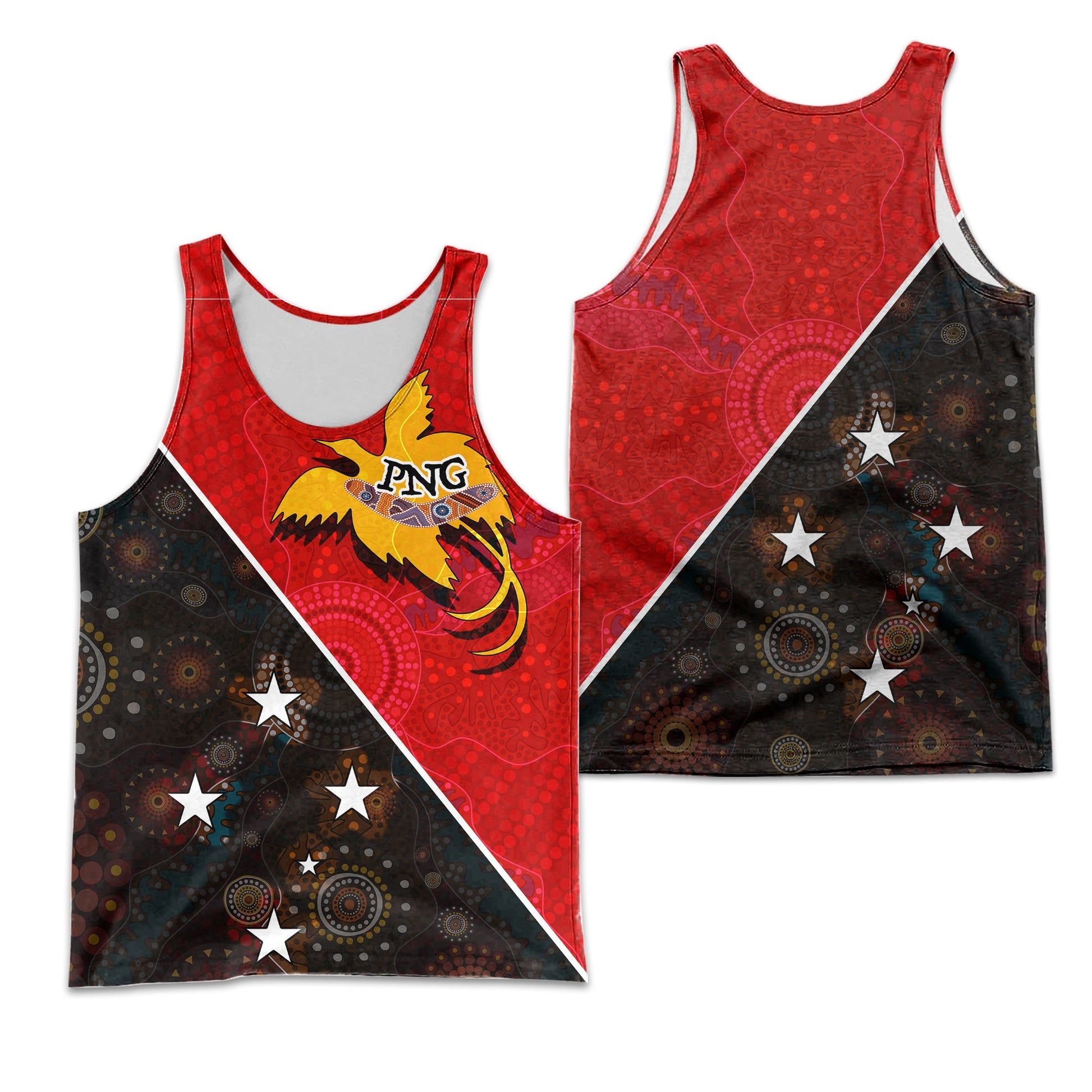 Papua New Guinea With Australian Aboriginal Print Men's Tank