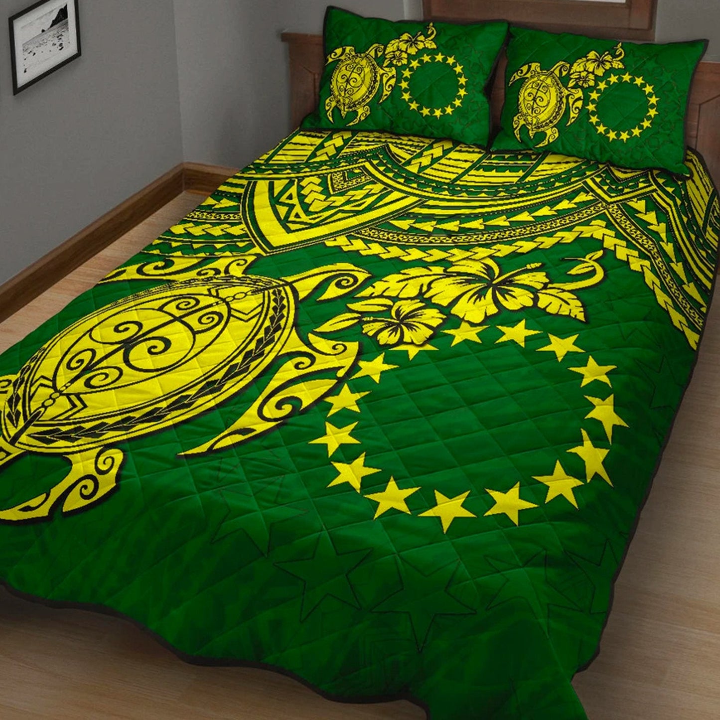 Cook Islands Polynesian Quilt Bed Set Polynesian Turtle