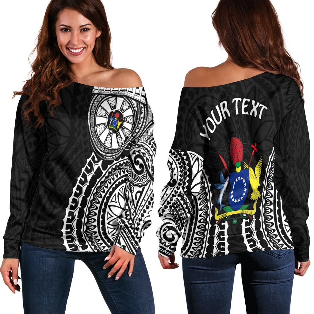 (Custom Personalised) Cook Islands Off Shoulder Sweater Polynesian Cultural The Best For You