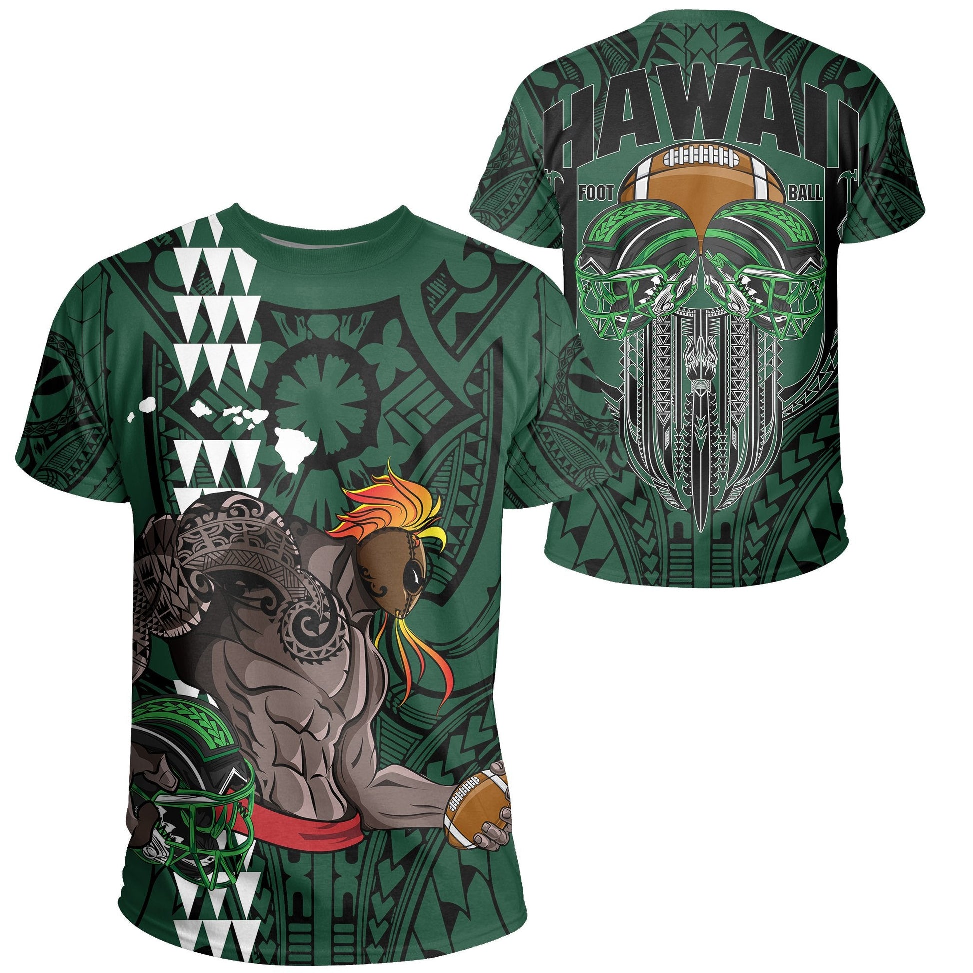 Hawaii Football Polynesian Warrior T-Shirt - Ah - July Style