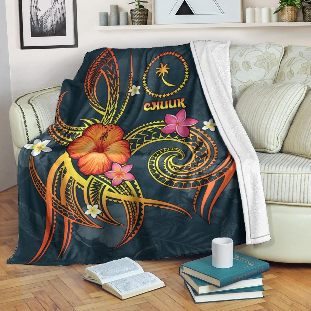 Chuuk Polynesian Premium Blanket Legend of Chuuk Blue