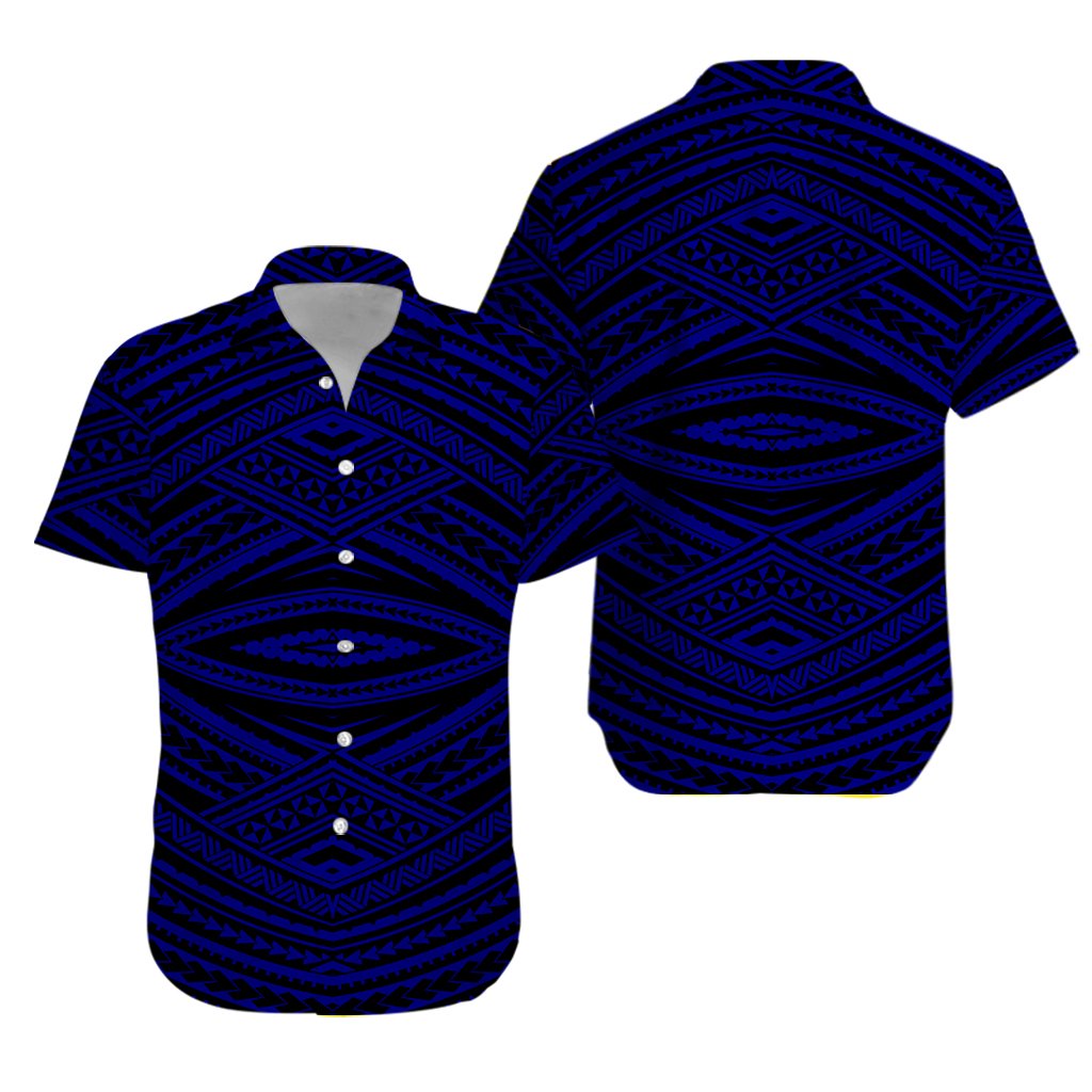 Polynesian Tatau Gold Hawaiian Shirt Blue -