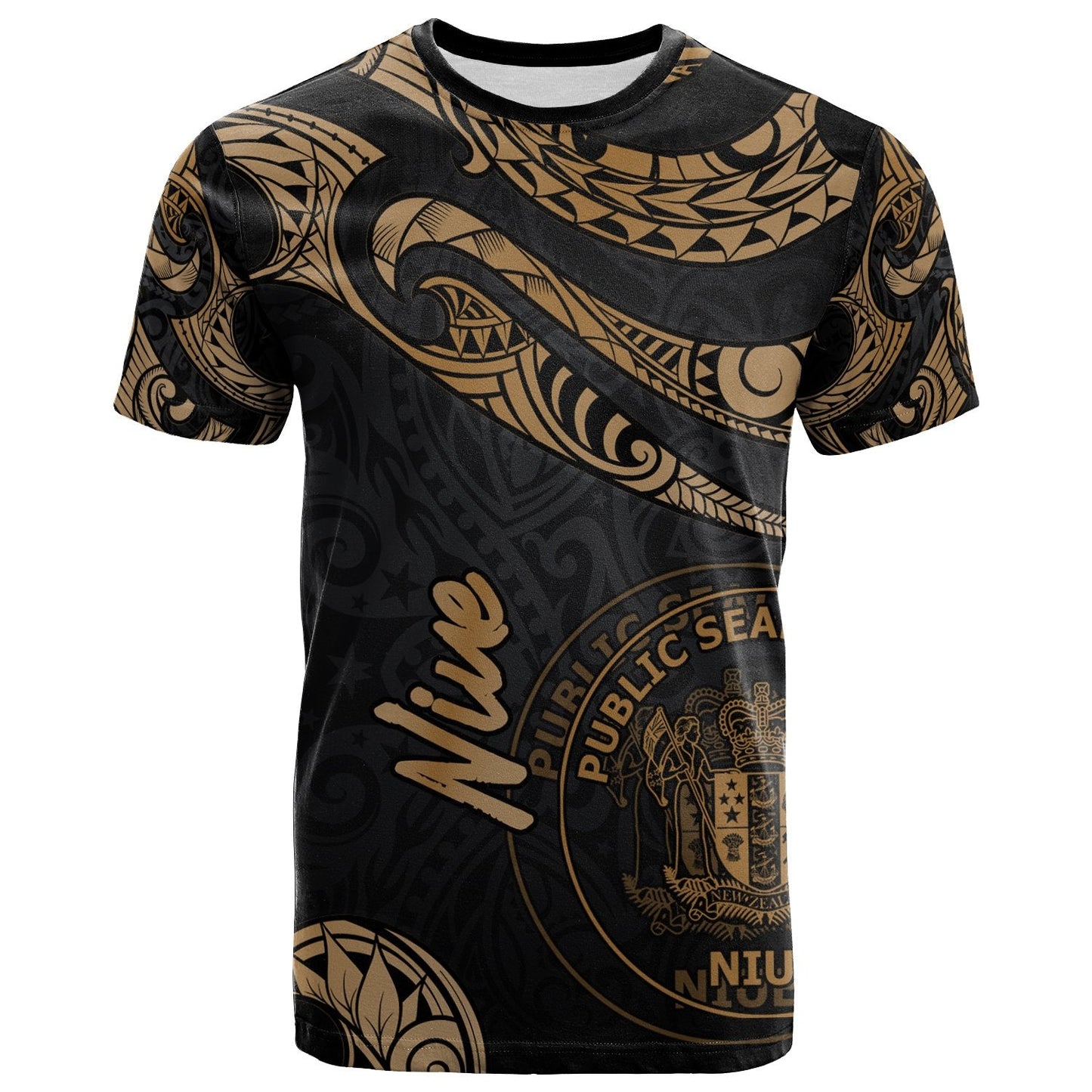 Niue Polynesian T - Shirt - Poly Tattoo Gold Version