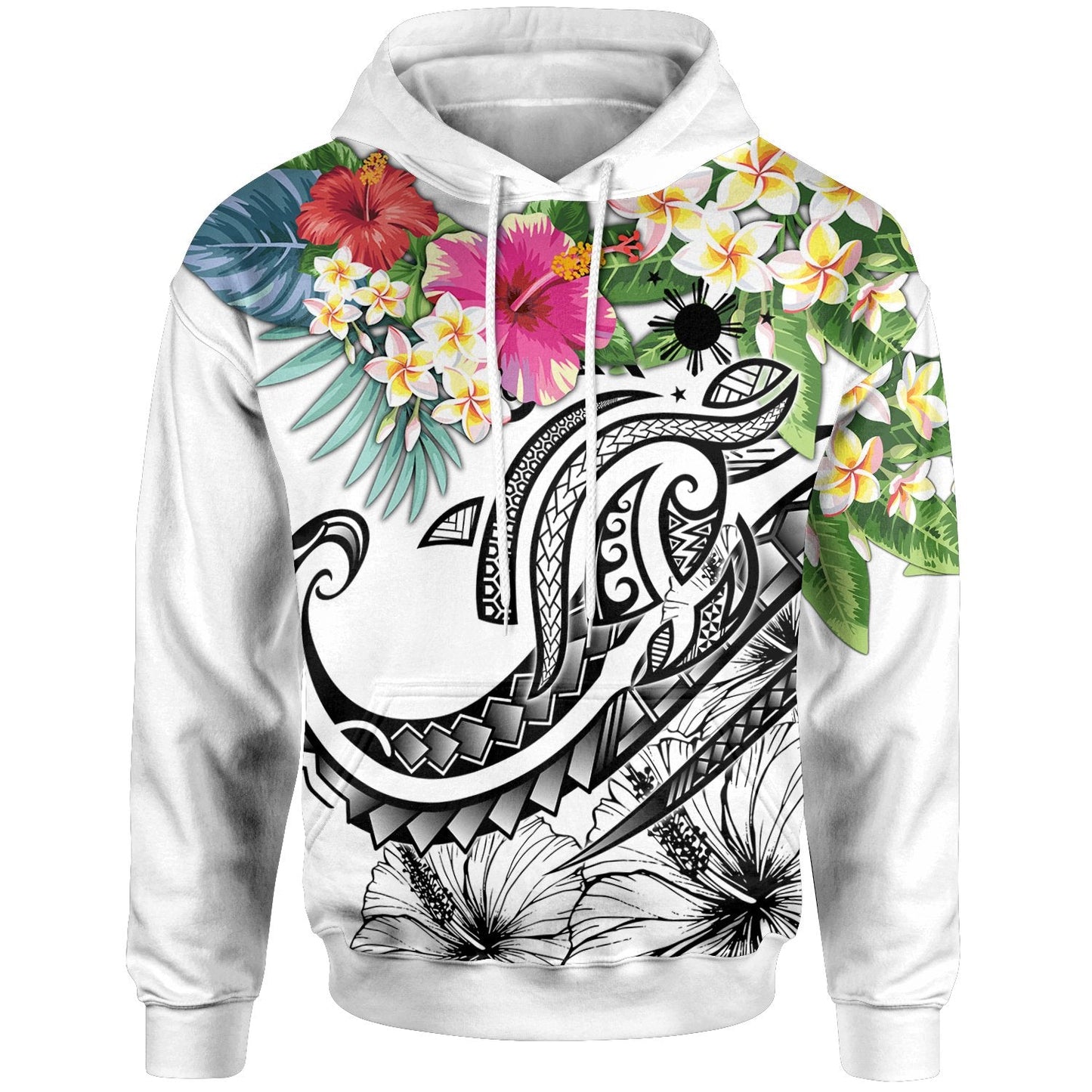 The Philippines Hoodie Summer Plumeria White
